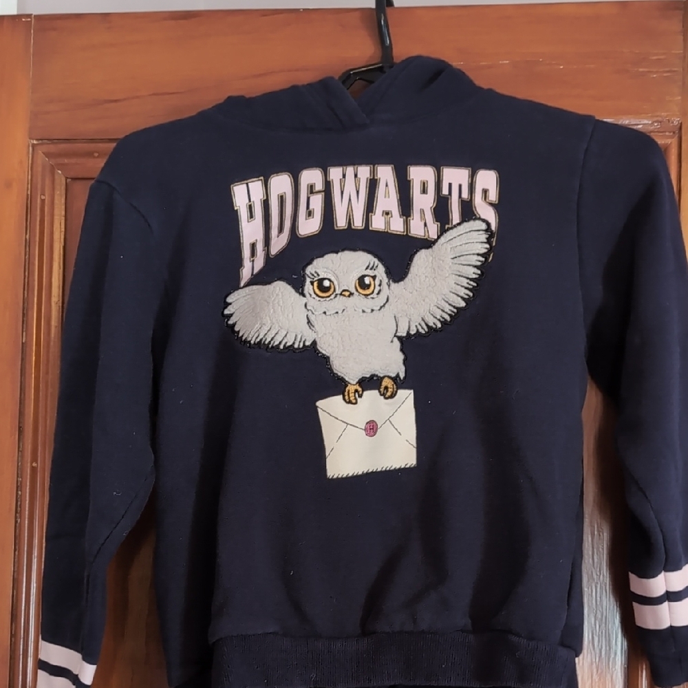Hogwarts Navy Hoodie with Owl Design